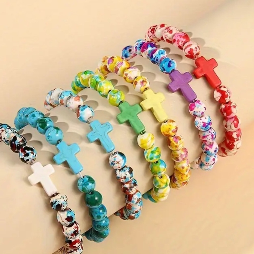 ➕➕➕3 for 12$➕➕➕Colorful Beaded Cross Bracelets